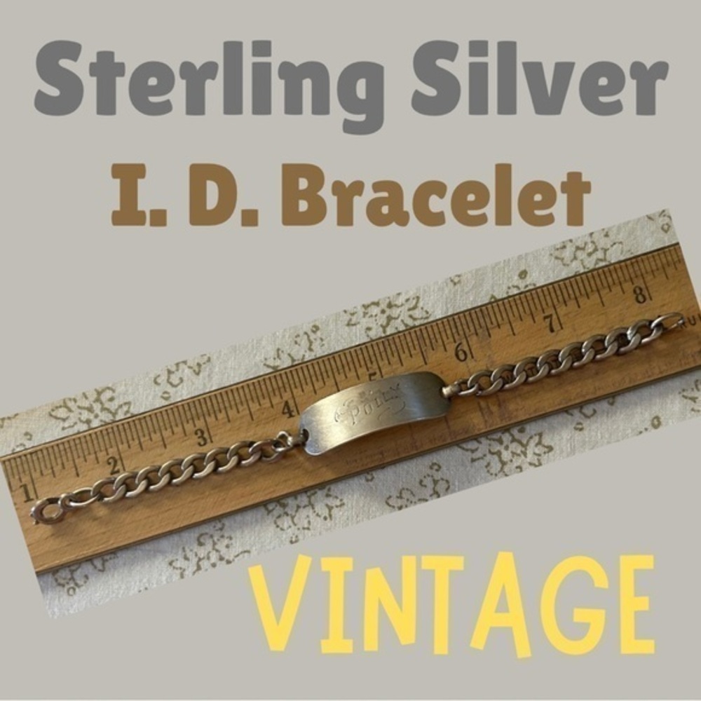 Sterling Silver Engraved POLLY  I.D. Bracelet
